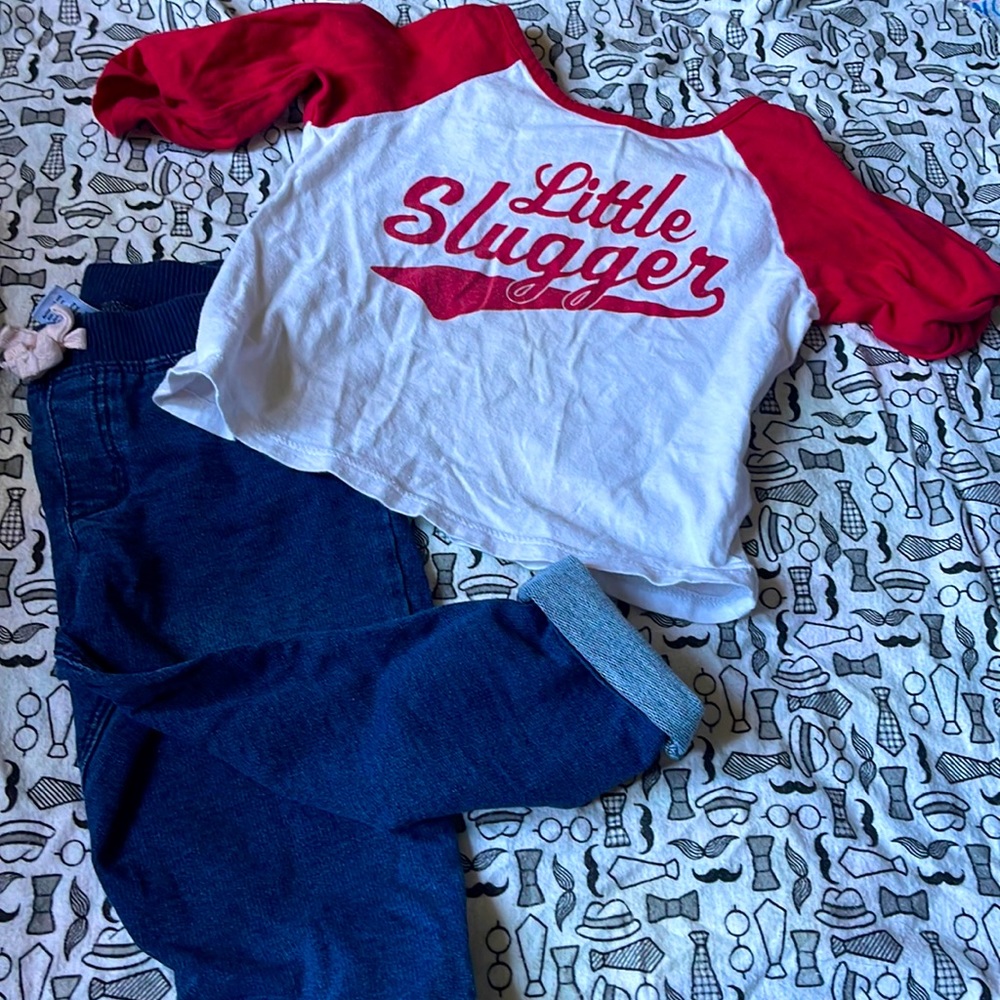 Little slugger set ! Cute, and casual !! ❤️